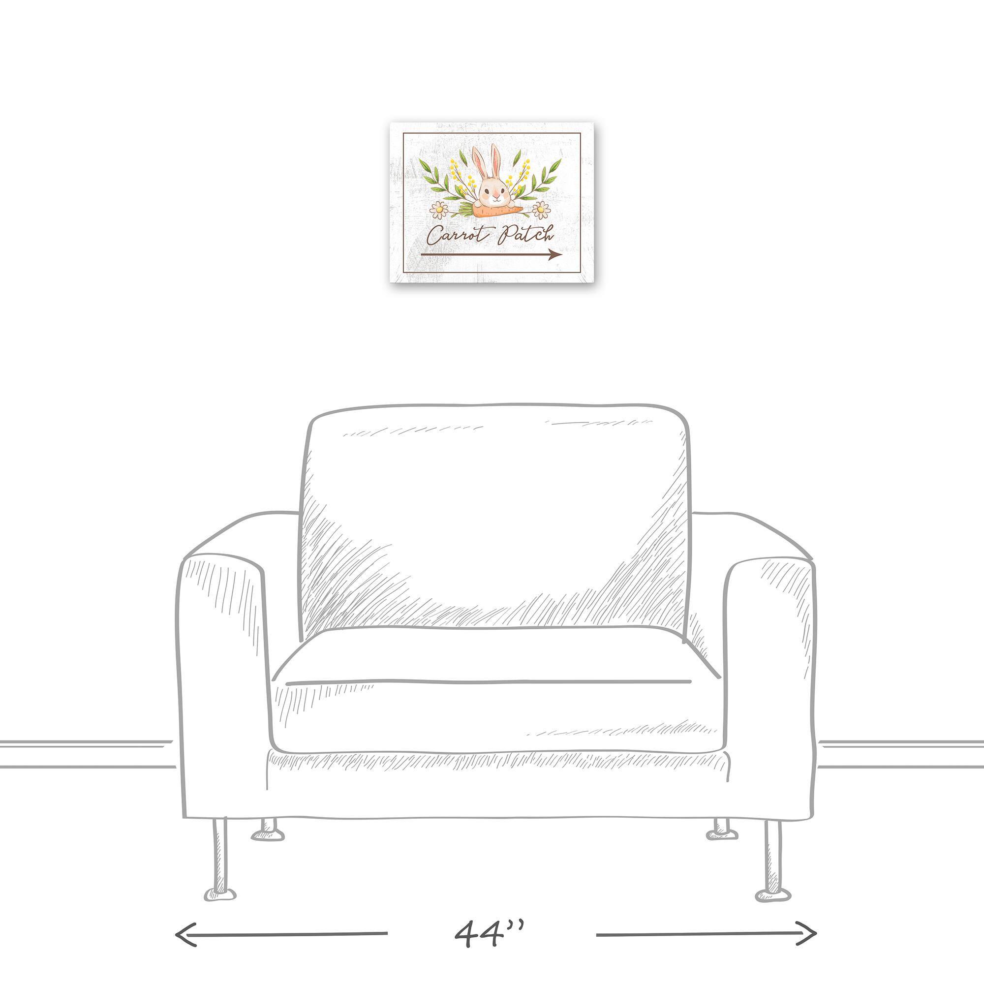 Bunny Carrot Patch 11" x 14" Canvas Wall Art